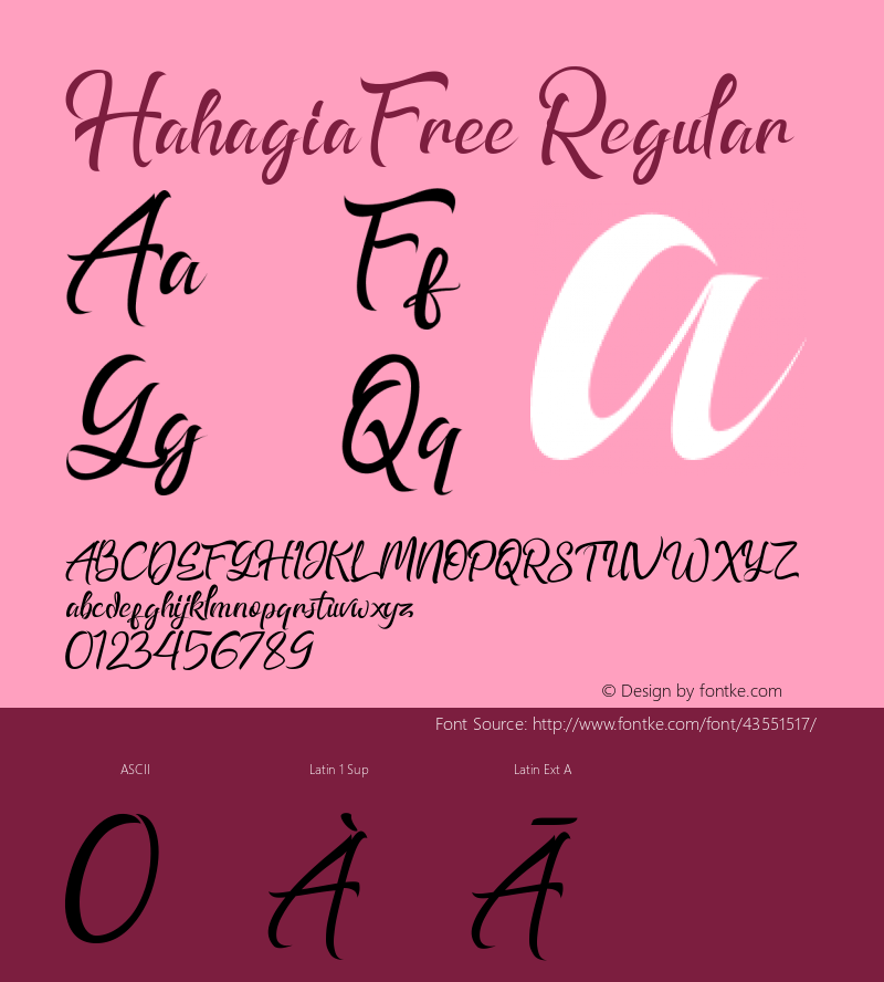 HahagiaFree Version 1.002;Fontself Maker 3.4.0图片样张