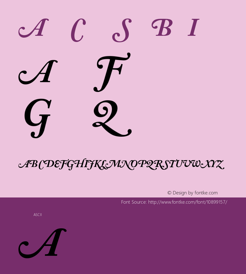 Adobe Caslon SwashBoldItalic Version 001.002图片样张