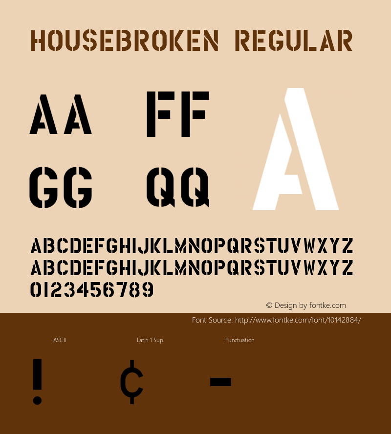 HouseBroken Regular Version 001.000图片样张