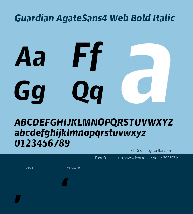 Guardian AgateSans4 Web Bold Italic Version 001.002 2011图片样张