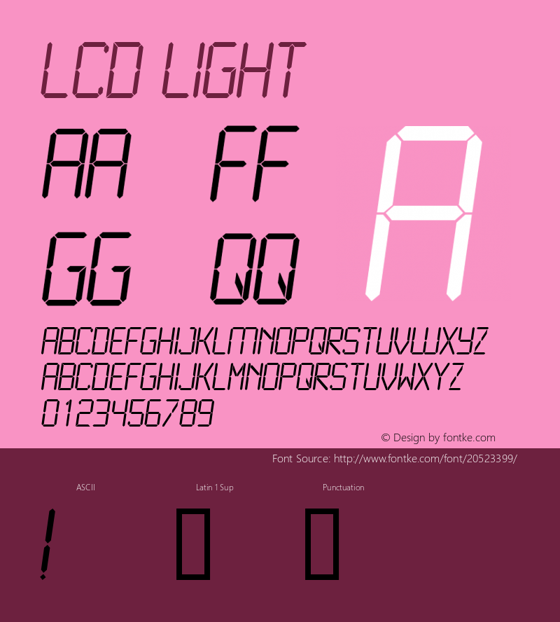 LCD Light Altsys Fontographer 4.0.4 1998/01/23图片样张