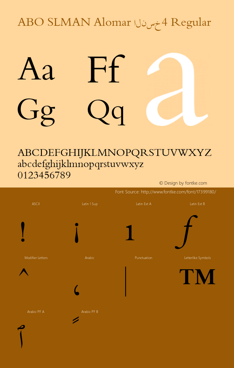 ABO SLMAN Alomar النسخ4 Regular Glyph Systems 5-April-96图片样张