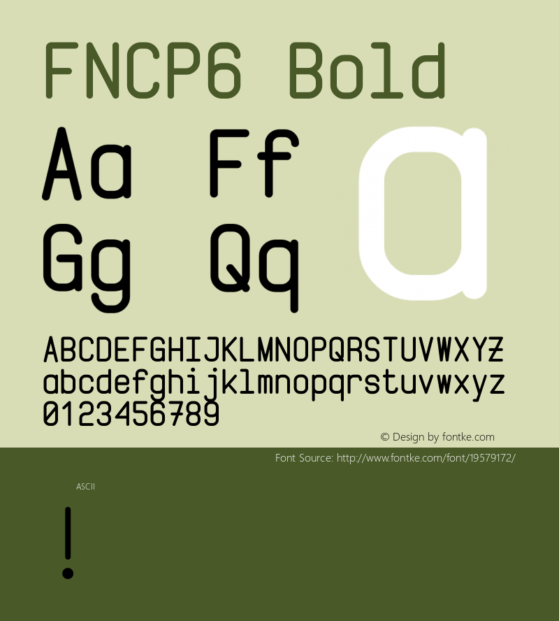 FNCP6-Bold Version 0.1.0图片样张