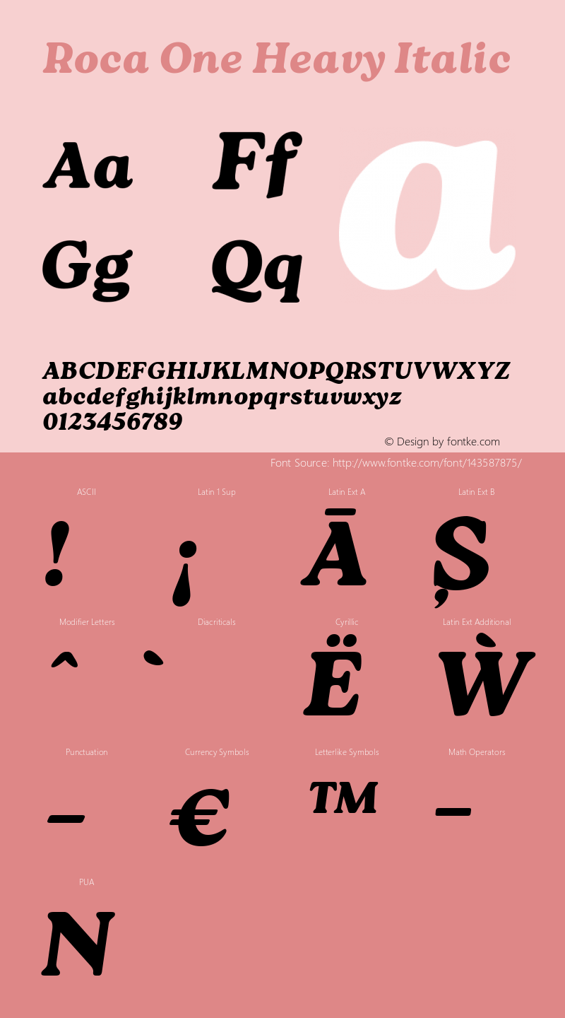 Roca One Heavy Italic 1.000图片样张