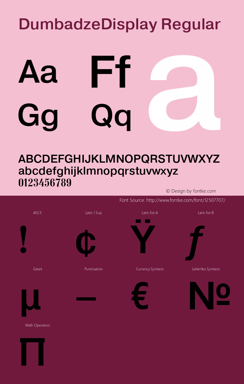 DumbadzeDisplay Regular OTF 1.0;PS 001.000;Core 116;AOCM 1.0 28图片样张