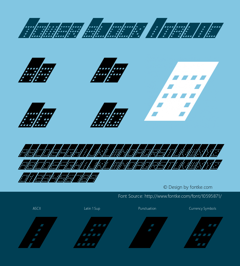 Tower Block Italic Version 1.00 September 18, 2014, initial release图片样张