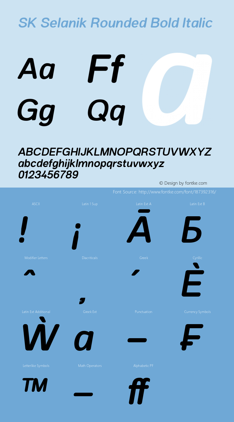 SK Selanik Rounded Bold Italic Version 1.000图片样张