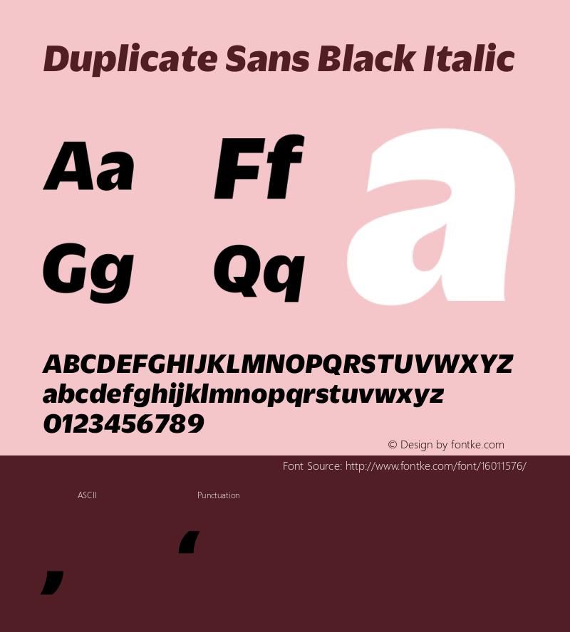 Duplicate Sans Black Italic Version 1.1 2010图片样张