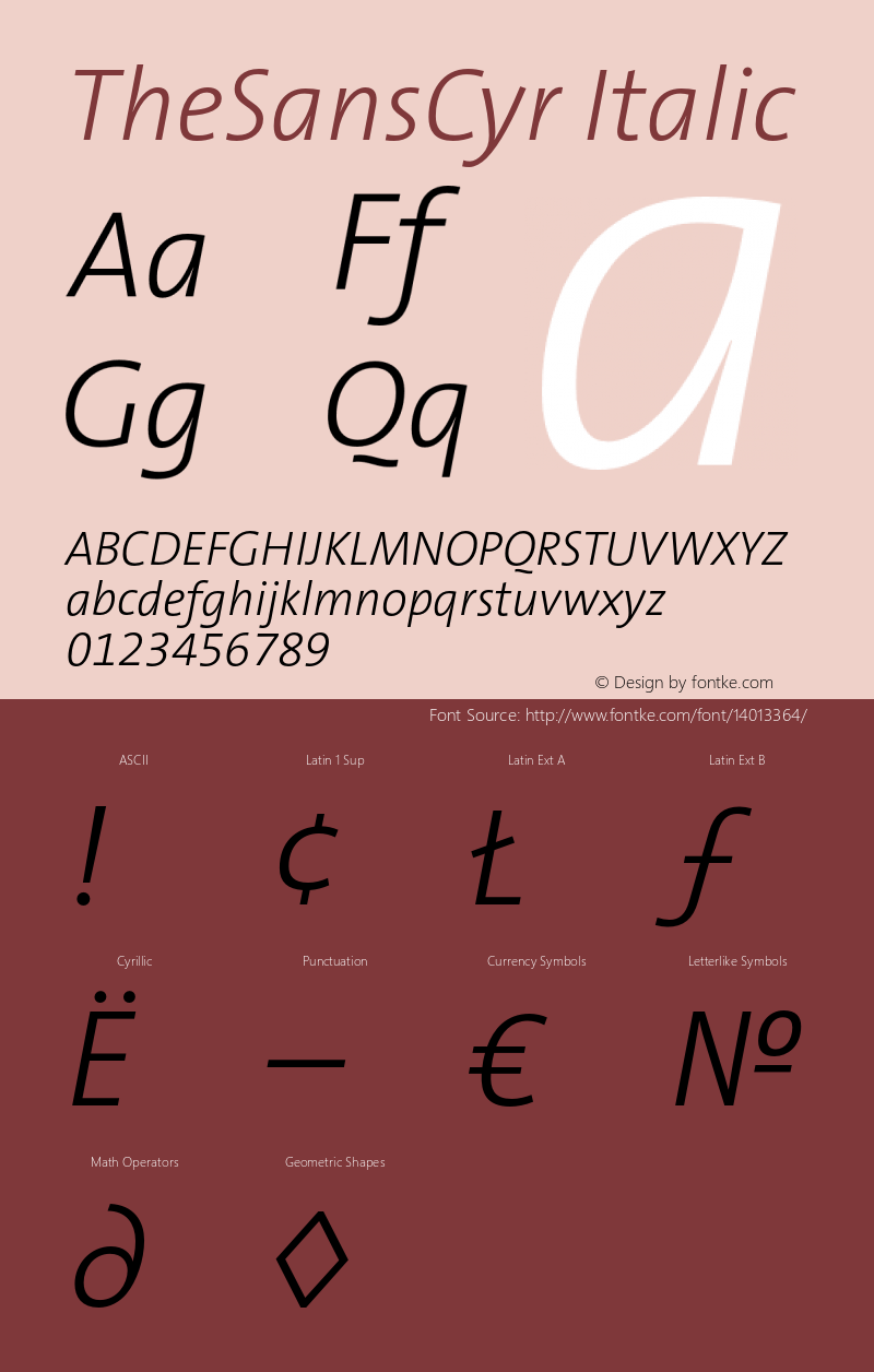 TheSansCyr Italic 001.006图片样张