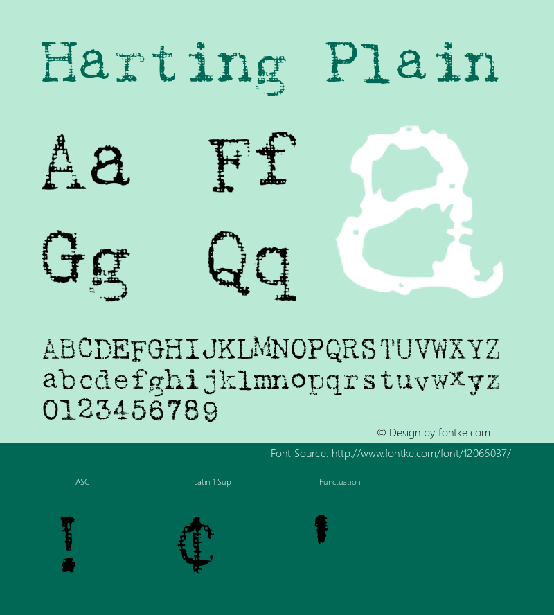 Harting Plain Altsys Fontographer 3.3  3/5/92图片样张
