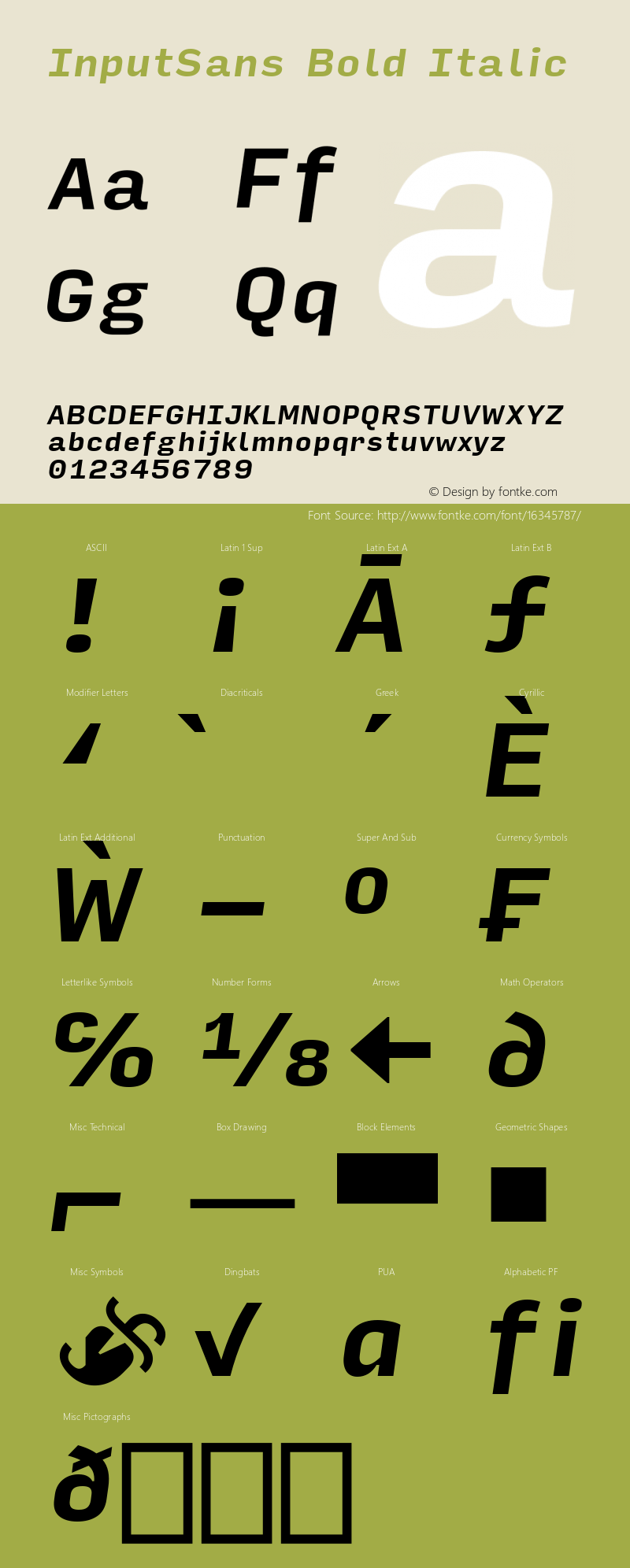 InputSans Bold Italic Version 0.000;PS 0.0;hotconv 1.0.72;makeotf.lib2.5.5900图片样张