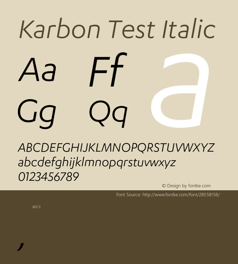 Karbon Test Italic Version 1.1图片样张