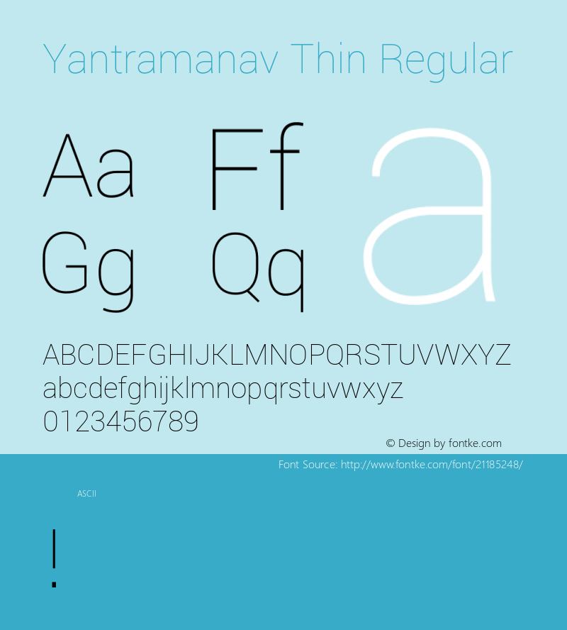 Yantramanav Thin Regular 图片样张