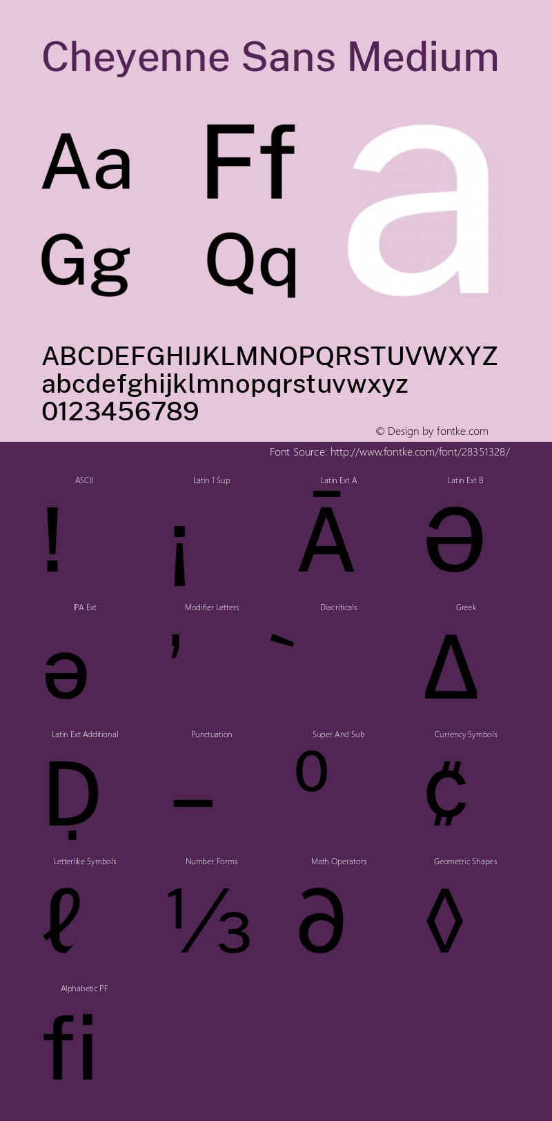 Cheyenne Sans Medium Version 1.000; ttfautohint (v1.6)图片样张