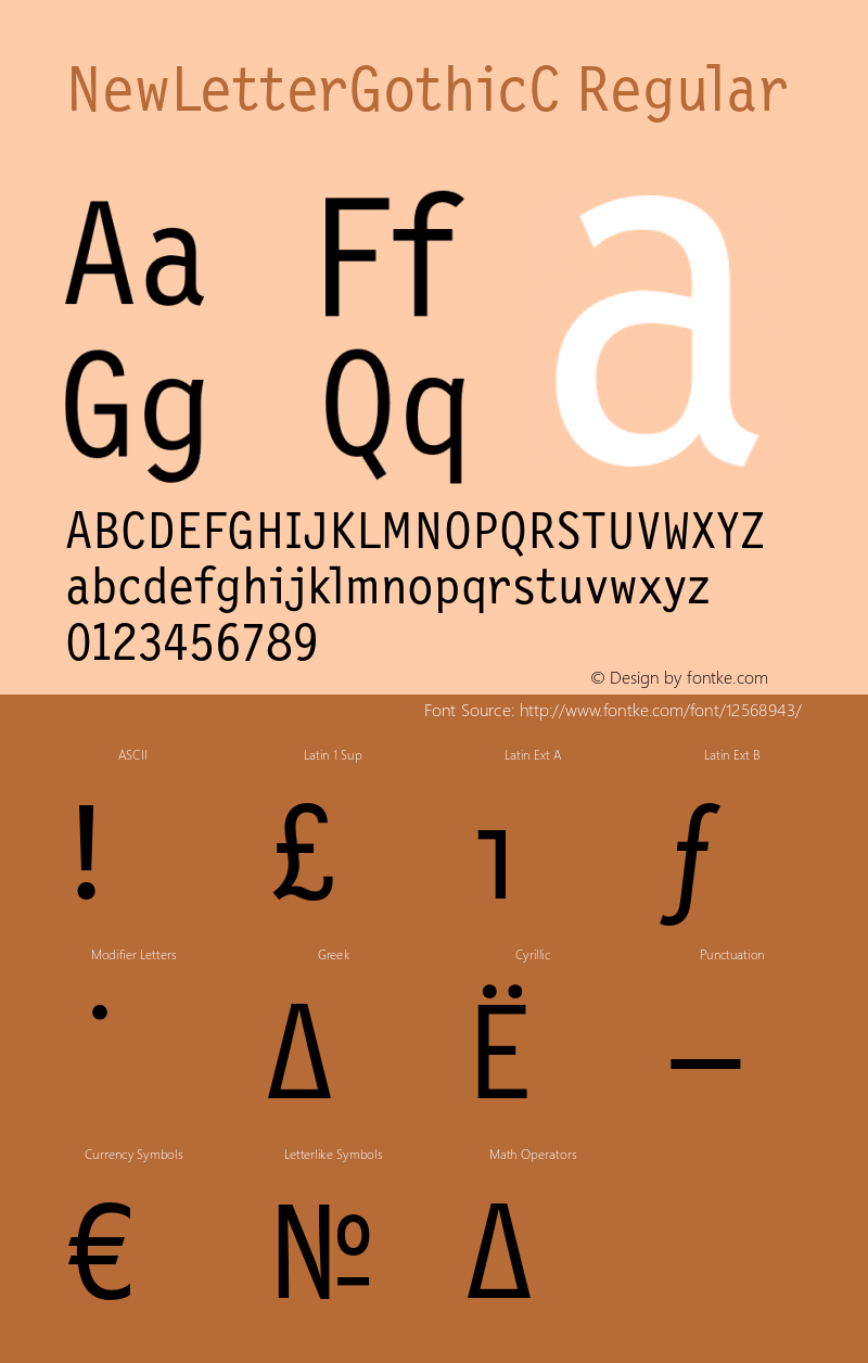 NewLetterGothicC Regular OTF 1.0;PS 001.000;Core 116;AOCW 1.0 161图片样张