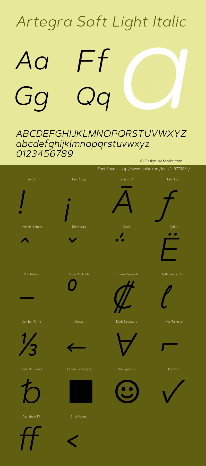 ArtegraSoft-LightItalic Version 1.000图片样张