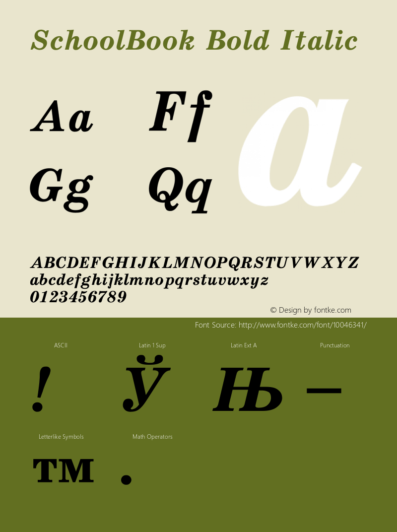 SchoolBook Bold Italic Converted from t:\SHT_____.BF1 by ALLTYPE图片样张