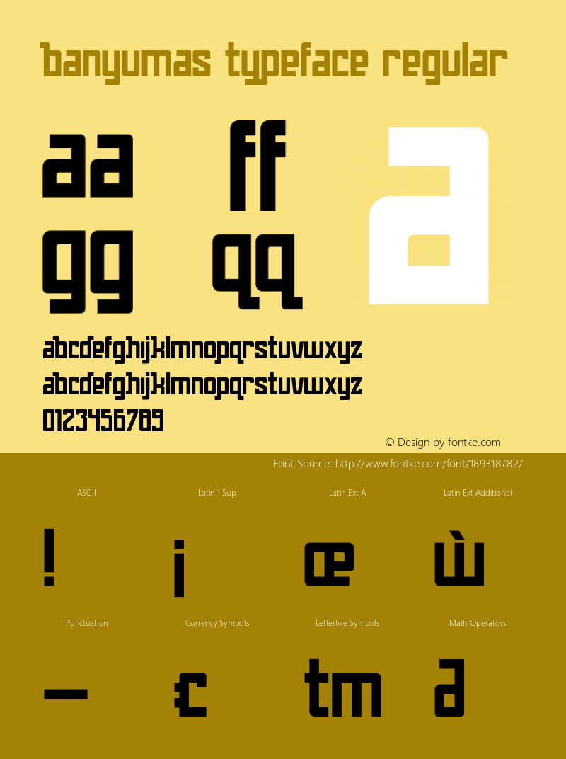 Banyumas Typeface Regular Version 1.005;FEAKit 1.0图片样张