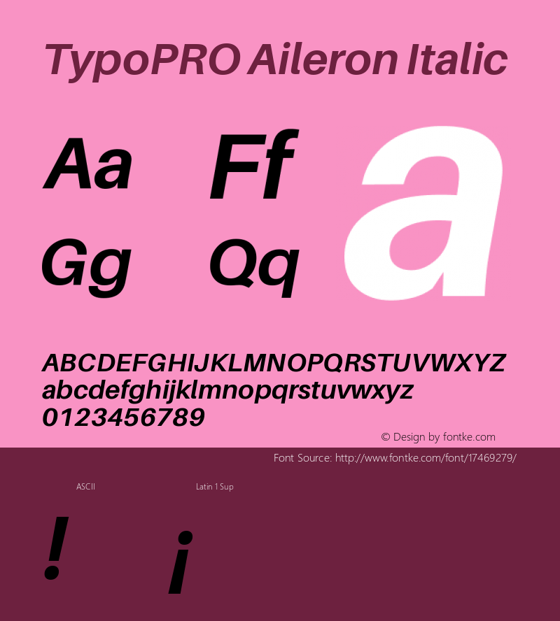 TypoPRO Aileron Italic Version 1.102;PS 001.102;hotconv 1.0.70;makeotf.lib2.5.58329图片样张