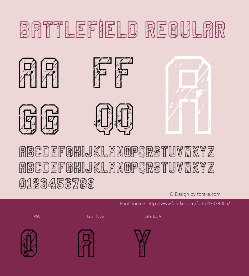 BATTLEFIELD Version 1.001;Fontself Maker 3.5.4图片样张