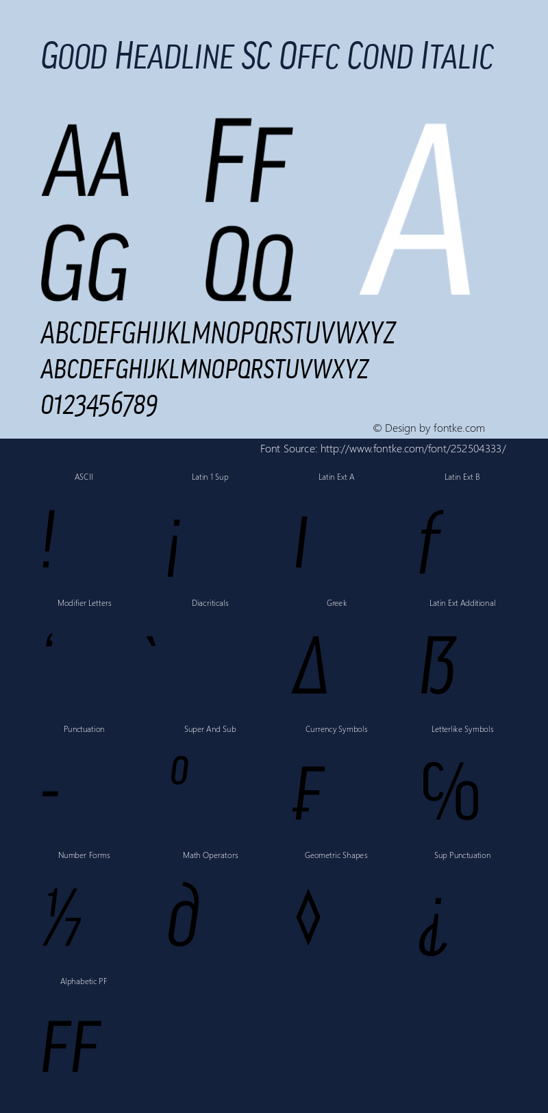 Good Head SC Offc Cond Italic Version 7.504; 2014; Build 1020图片样张