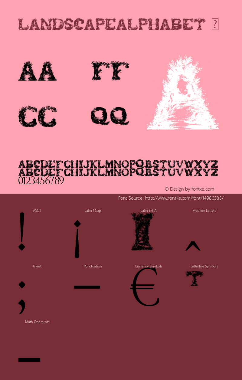 LandscapeAlphabet ☞ Version 2.000;com.myfonts.easy.celebrity.landscape-alphabet.landscape-alphabet.wfkit2.version.3TB2图片样张