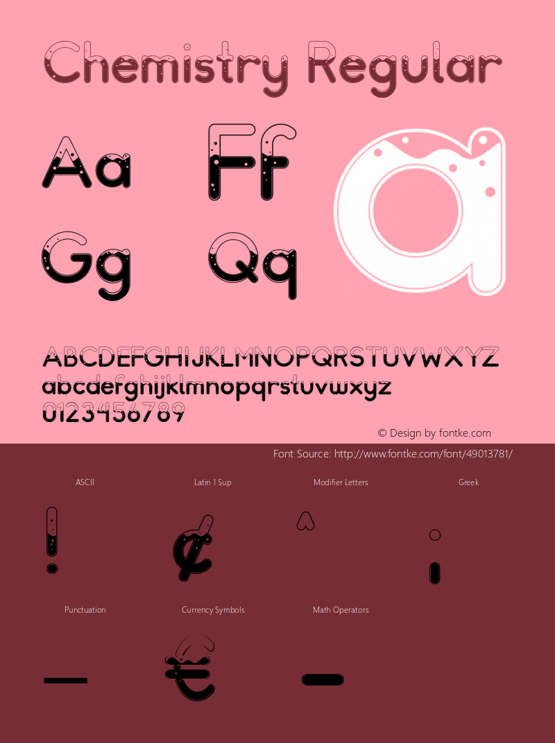 Chemistry Version 1.00;December 13, 2019;FontCreator 11.5.0.2422 64-bit图片样张