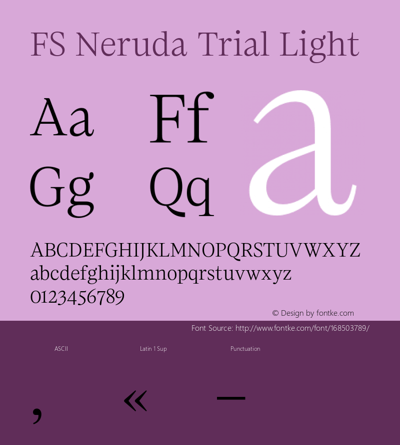 FS Neruda Trial Light Version 1.001;PS 001.001;hotconv 1.0.88;makeotf.lib2.5.64775图片样张