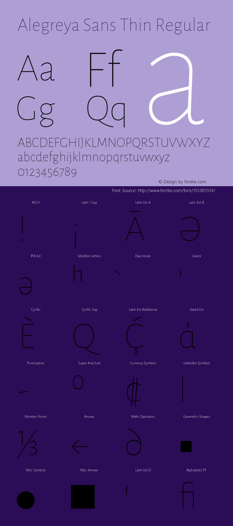 Alegreya Sans Thin Version 2.004; ttfautohint (v1.6)图片样张