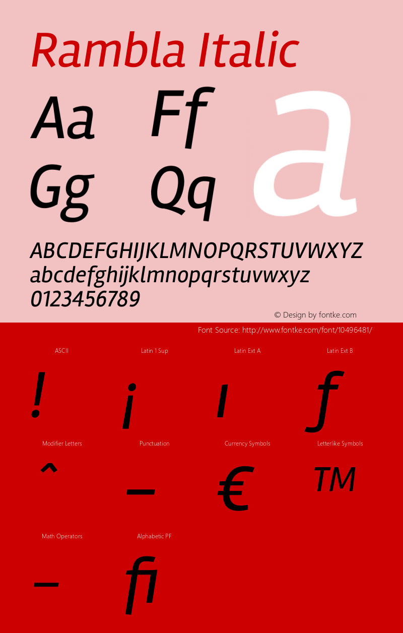Rambla Italic Version 1.001图片样张