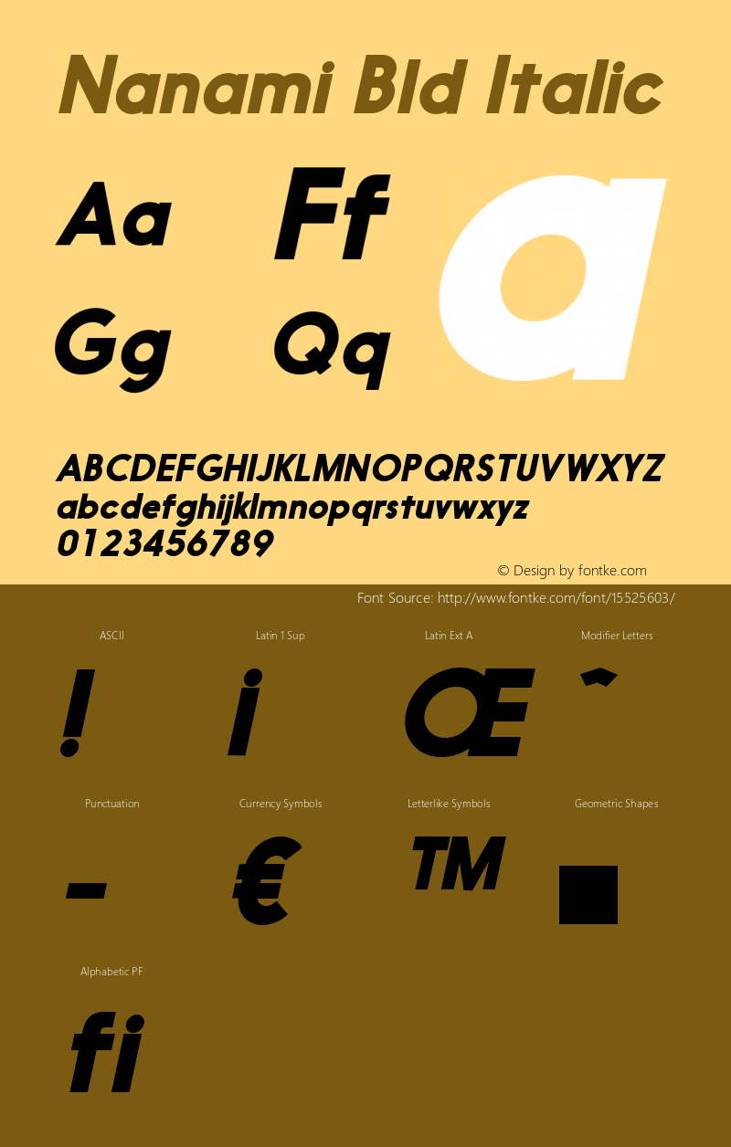 Nanami Bld Italic Version 1.003图片样张