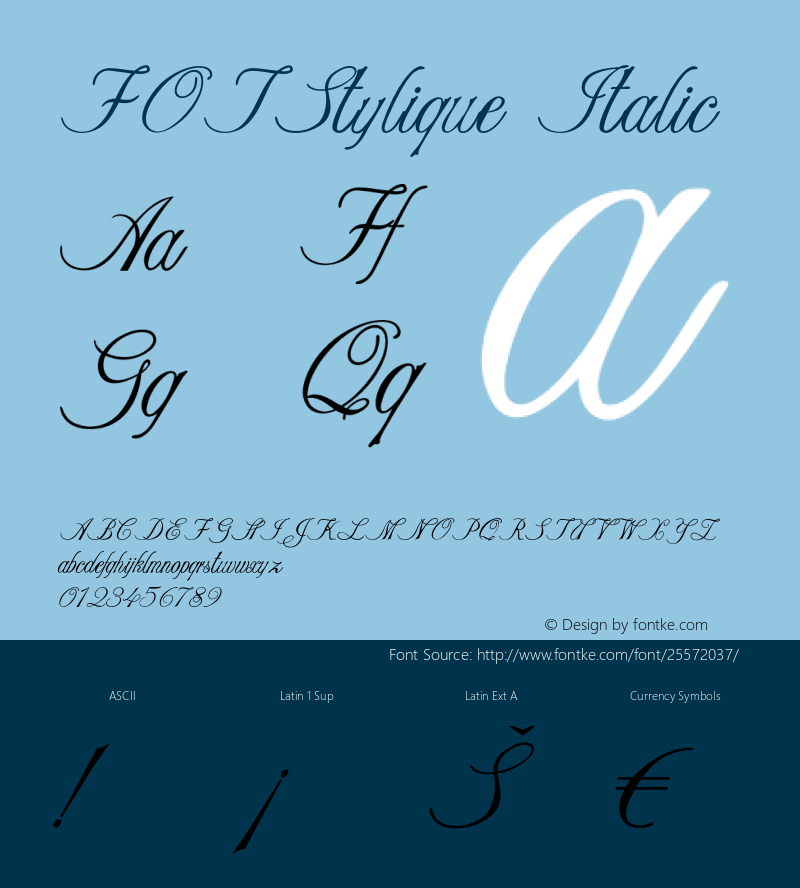 FOTStylique-Italic Version 1.000图片样张