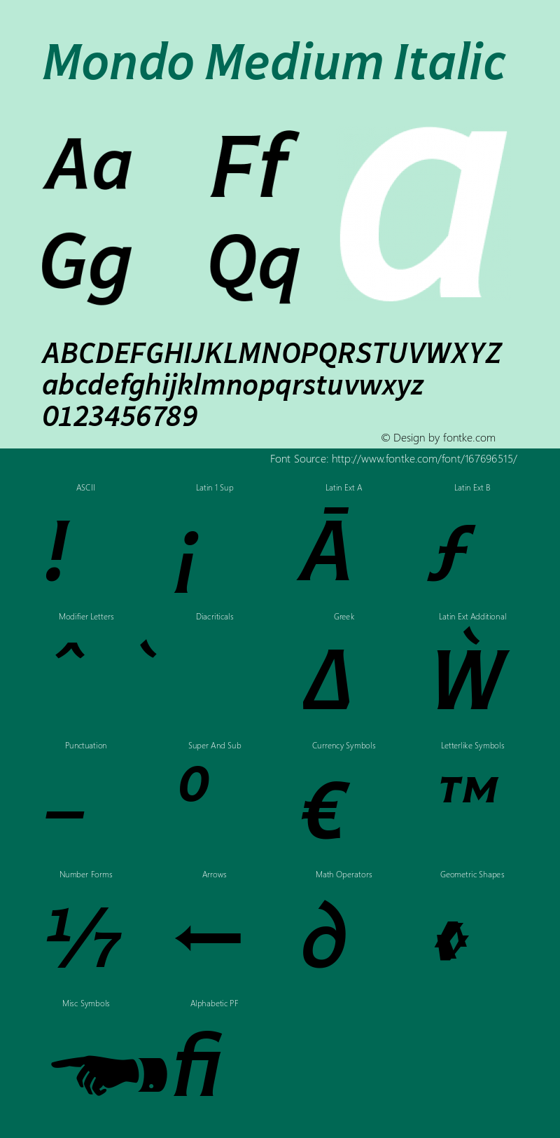 Mondo Medium Italic 1.000图片样张