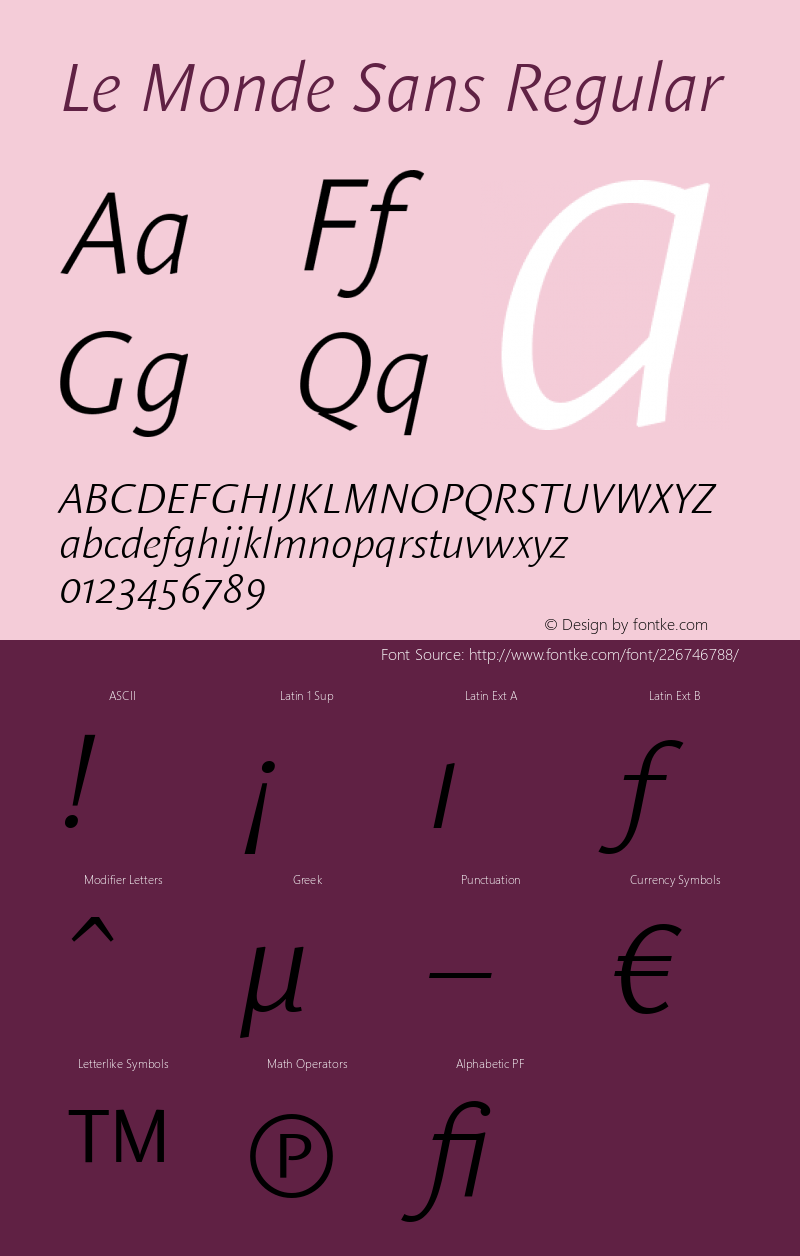 Le Monde Sans Light Italic OsF 001.000图片样张