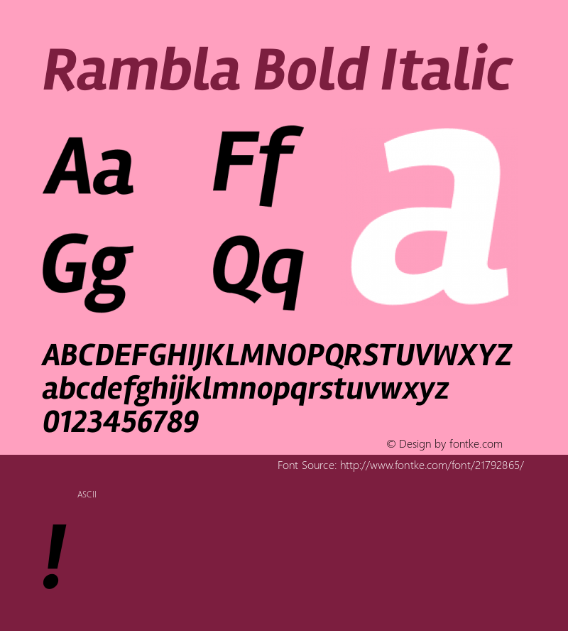 Rambla Bold Italic 图片样张