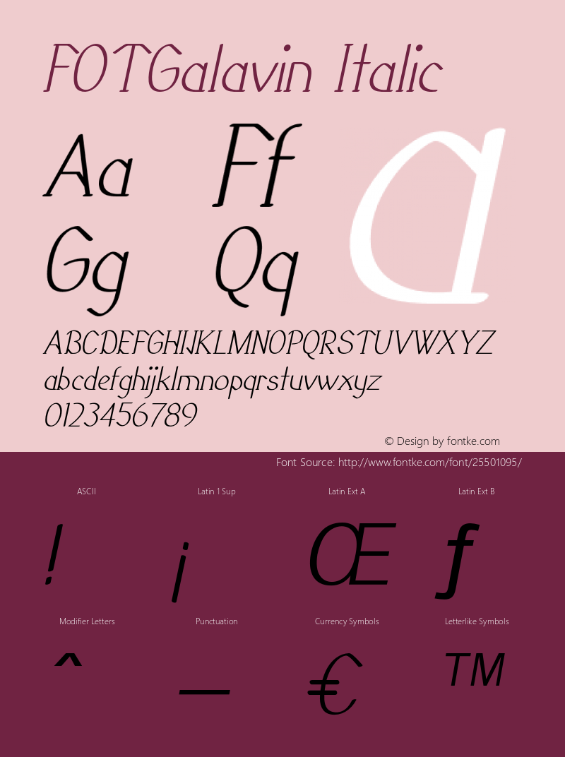 FOTGalavin-Italic Version 1.000图片样张