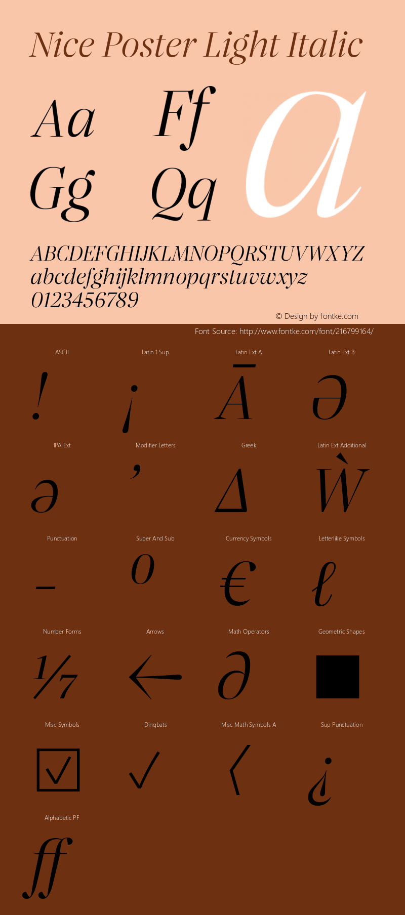 Nice Poster Light Italic Version 1.000 | web-ttf图片样张