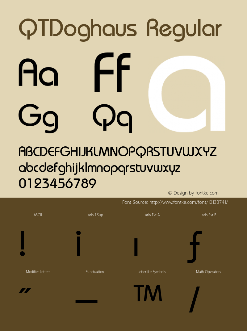 QTDoghaus Regular QualiType TrueType font  9/18/92图片样张