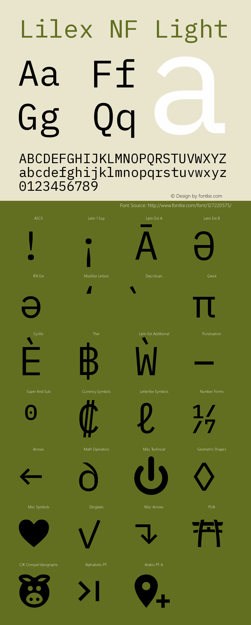 Lilex Light Nerd Font Complete Windows Compatible Version 1.000图片样张