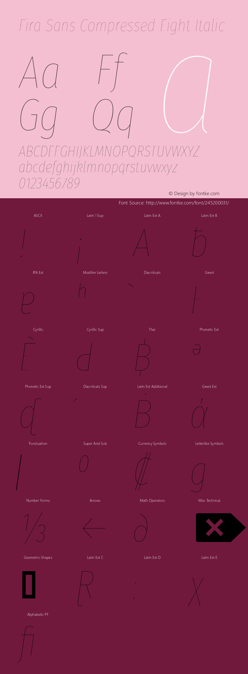 Fira Sans Compressed Eight Italic Version 4.203;PS 004.203;hotconv 1.0.88;makeotf.lib2.5.64775图片样张