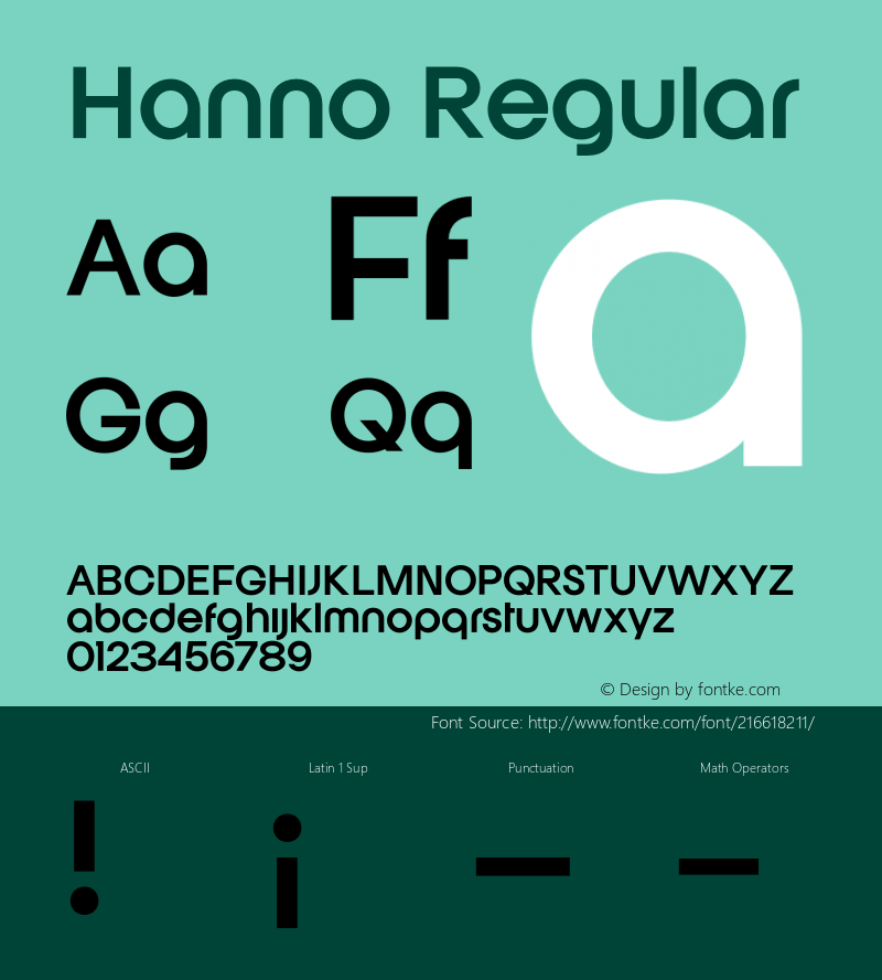 Hanno Regular Version 1.000;FEAKit 1.0图片样张