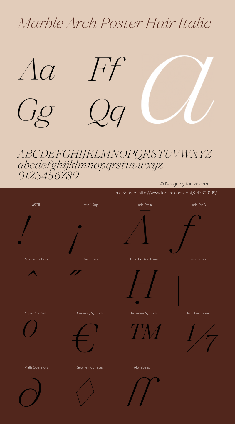 Marble Arch Poster Hair Italic Version 2.001图片样张