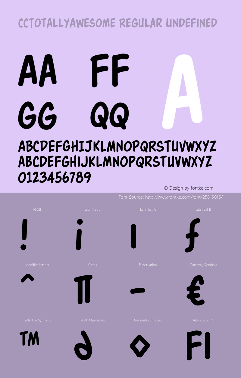 CCTotallyAwesome Regular Version 1.00 2012;com.myfonts.comicraft.totally-awesome.regular.wfkit2.enB4图片样张