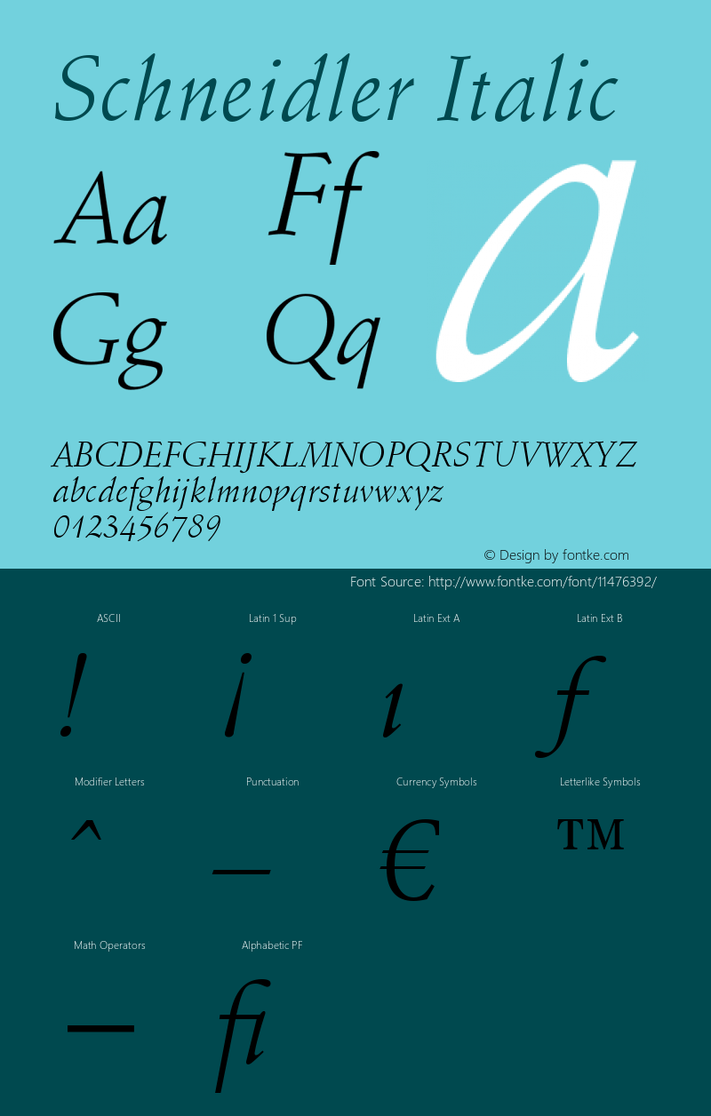 Schneidler Italic Version 003.001图片样张