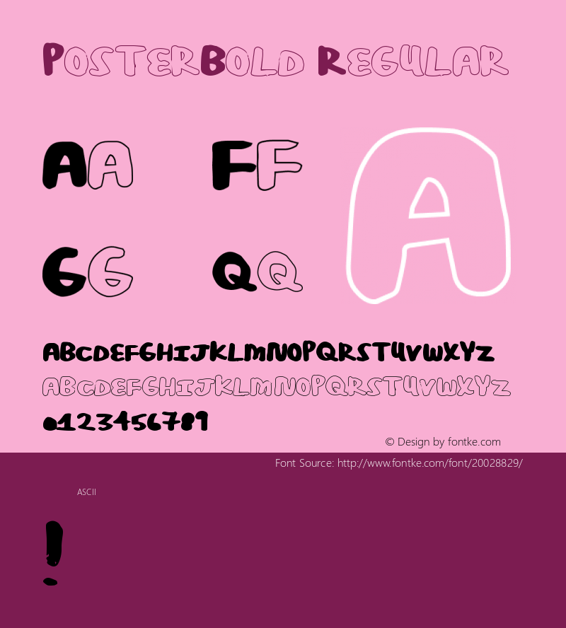 PosterBold Version 1.00 July 16, 2012, initial release图片样张