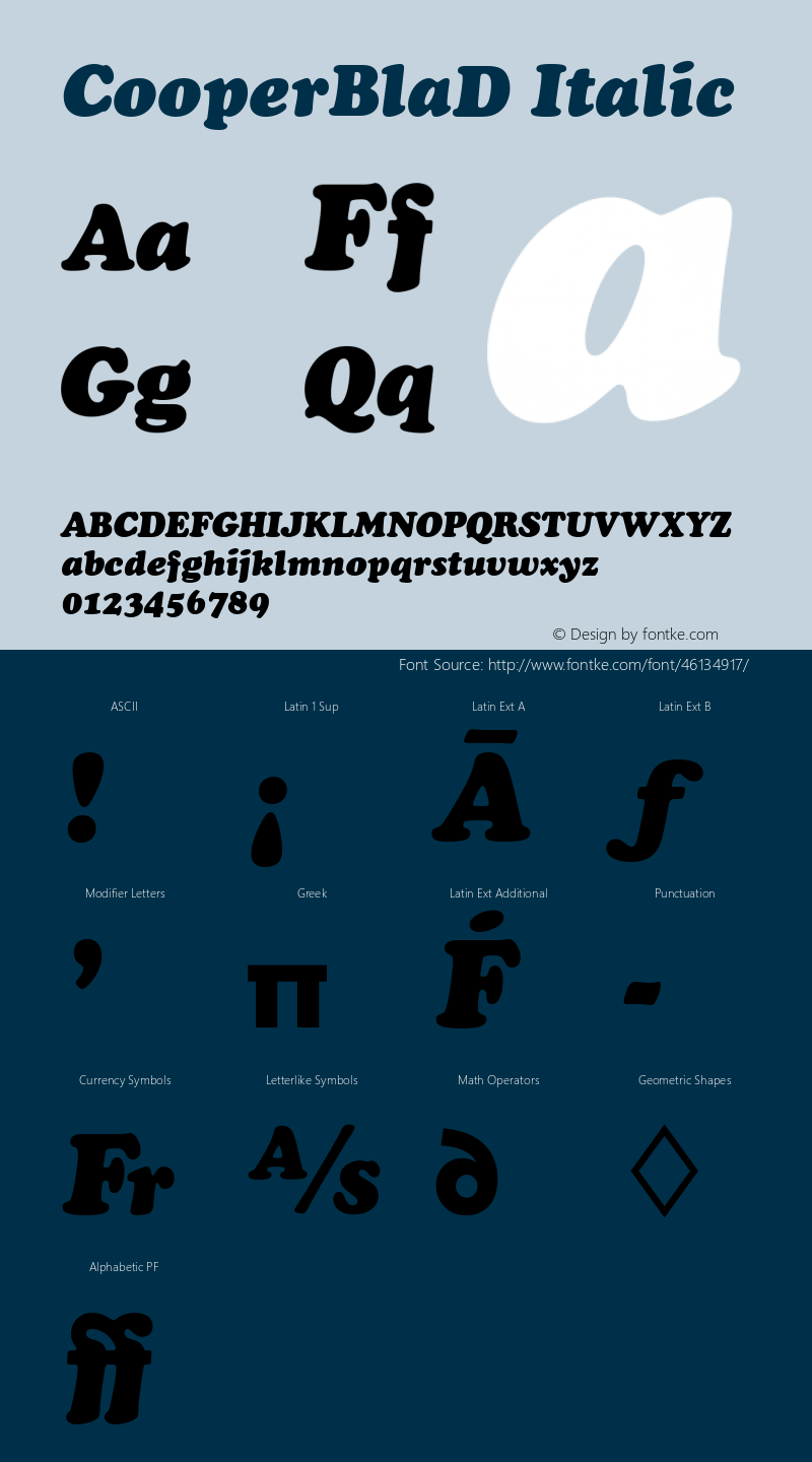 CooperBlaD Italic Version 1.00图片样张