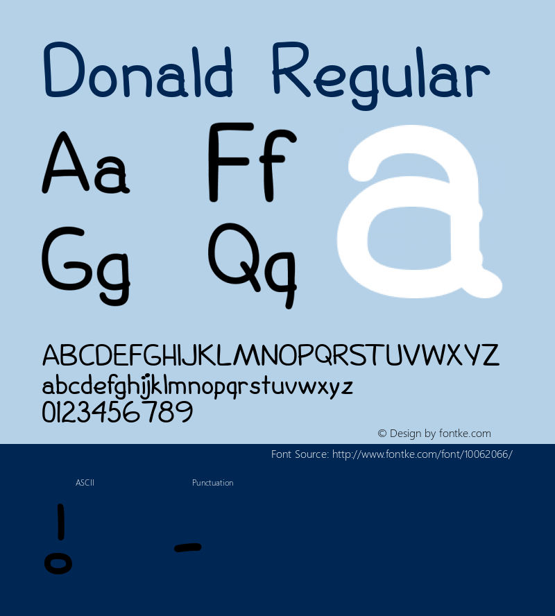 Donald Regular Altsys Fontographer 4.0.4D2 9/9/94图片样张