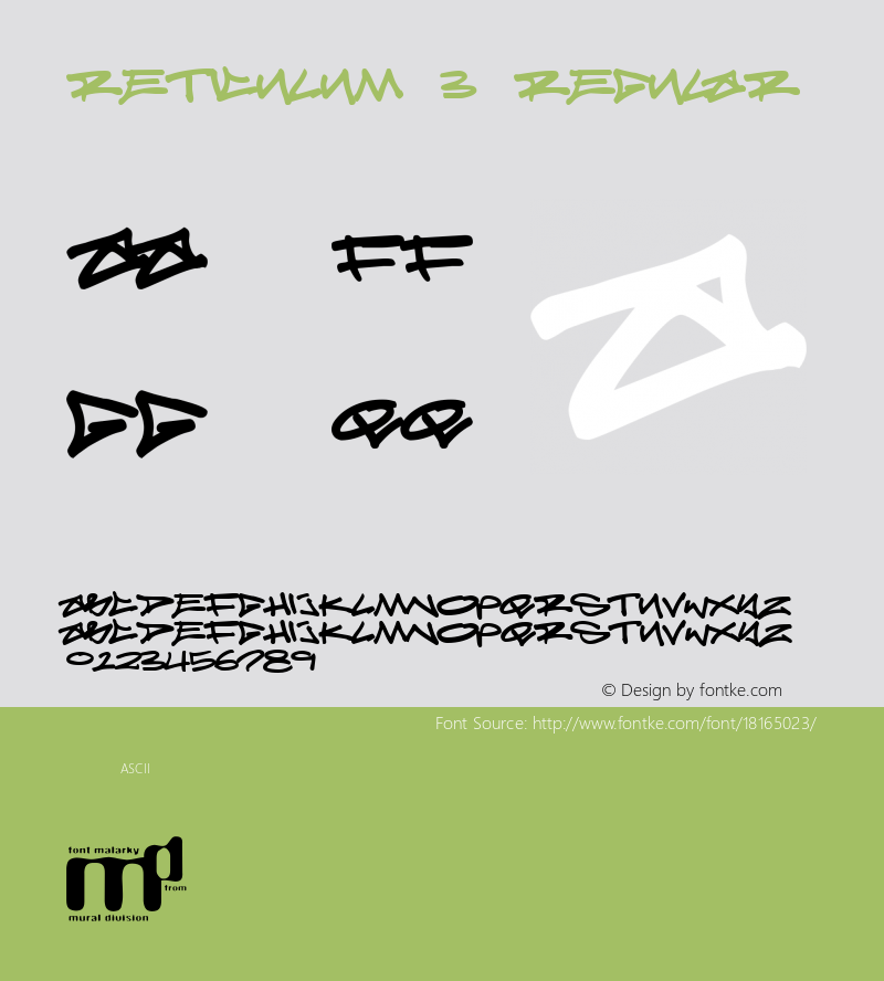 Reticulum 3 Regular Macromedia Fontographer 4.1.2 15/4/99图片样张