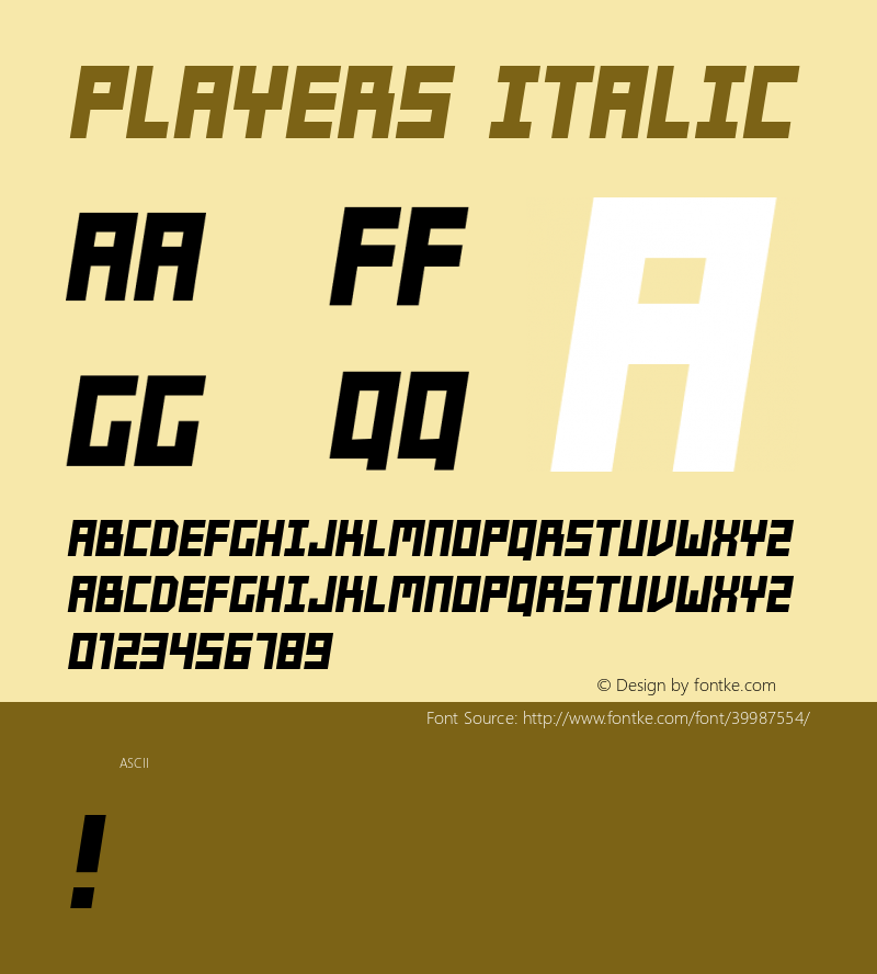 Players Italic Version 1.000图片样张