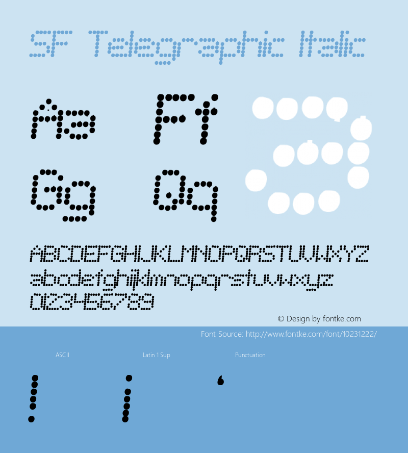 SF Telegraphic Italic ver 1.0; 1999. Freeware for non-commercial use.图片样张